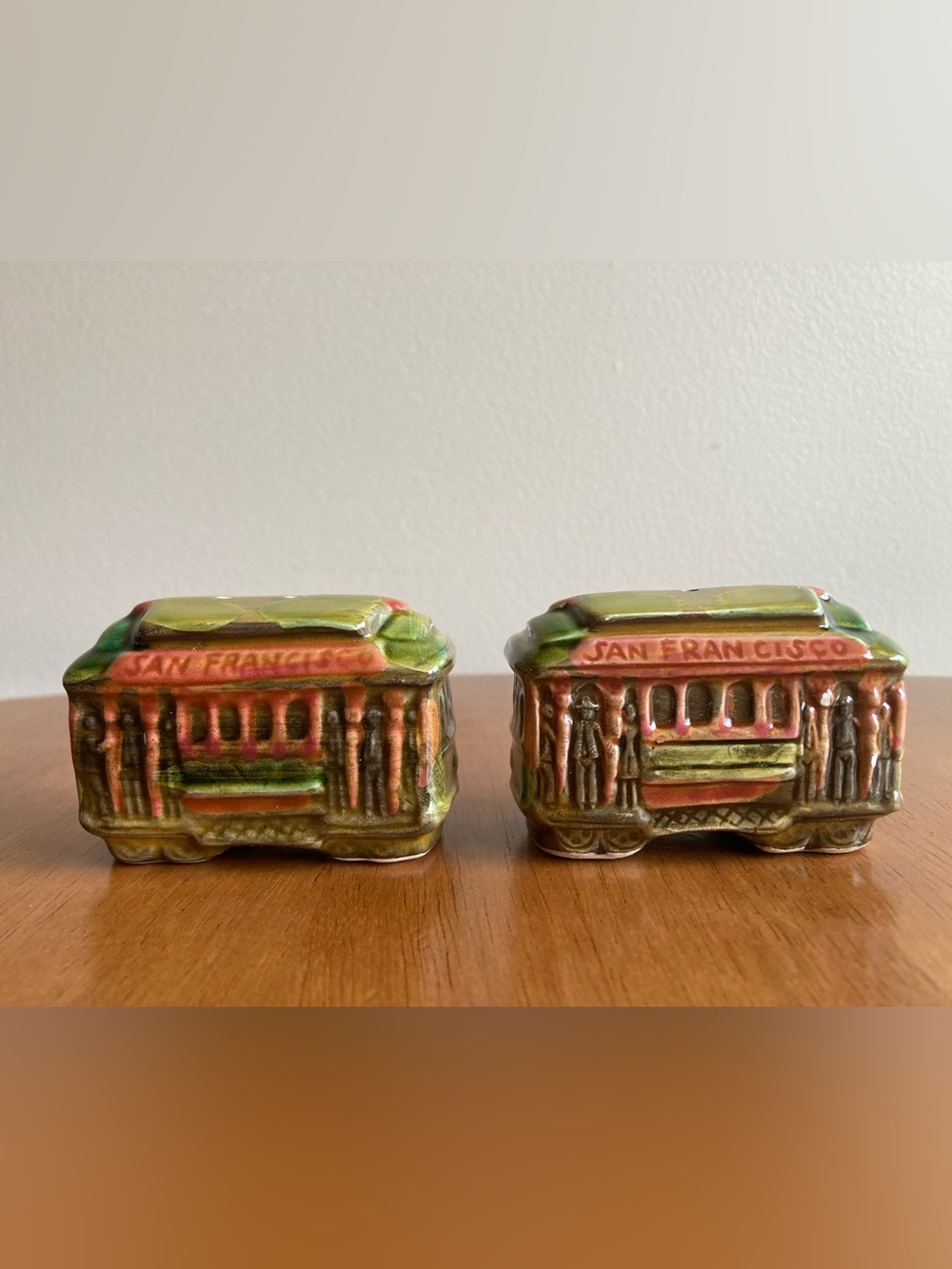 Vintage San Francisco Trolley car salt and pepper shakers
